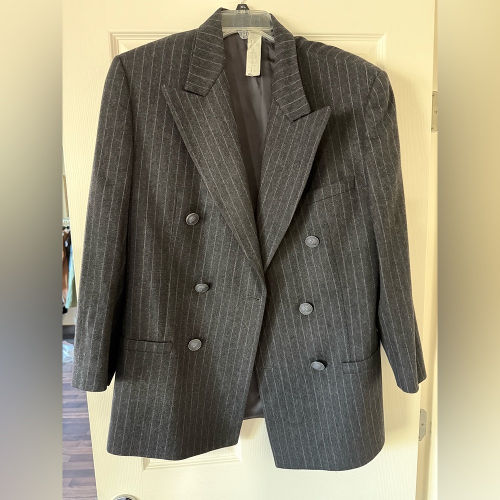 Versace pinstripe wool and cashmere blazer